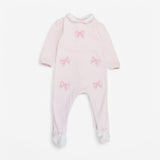 Sleepsuit pink collar bows