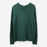 Forest green pointelle knit jumper