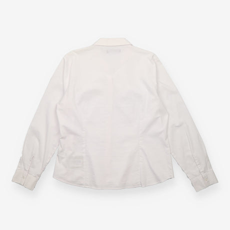 White Fitted Long Sleeve Shirt