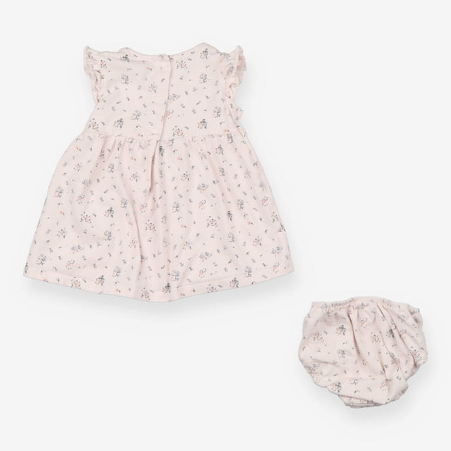 Dress & knickers jersey pink frill shoulder dainty