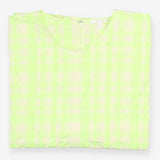 Top Green Gingham Seersucker Frill Sleeve