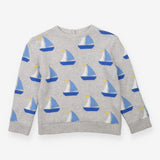 Sweater grey blue sailing boats
