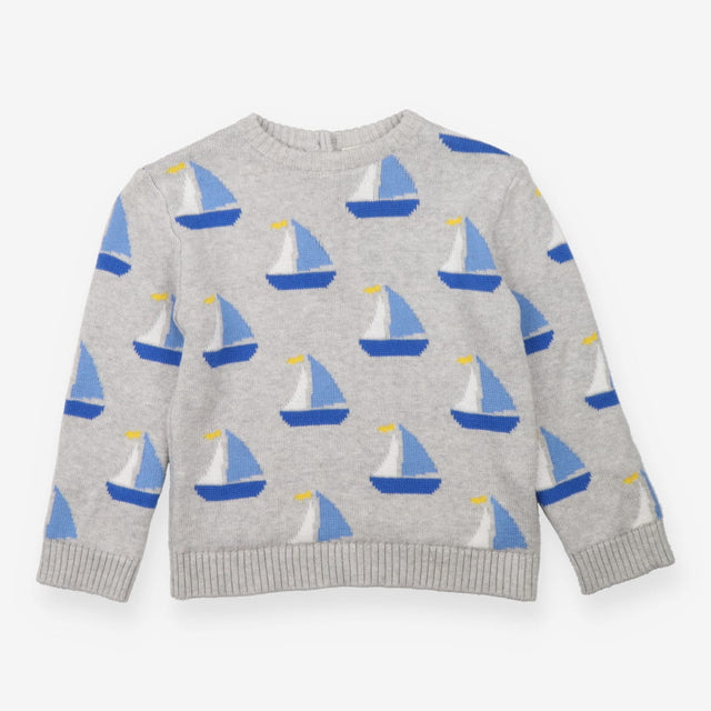 Sweater grey blue sailing boats