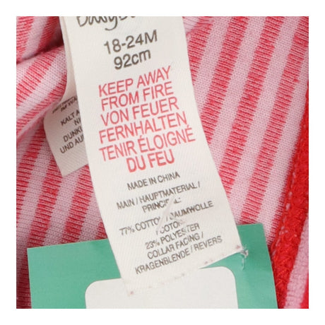 Dress Velour Red and Pink Stripe Llamas