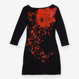 Phase Eight Black Red Orange Floral Placement Jers