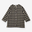 Vintage Checked Linen Blend Longline Shirt Jacket