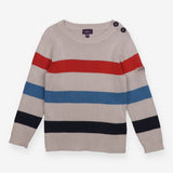 Grey Striped Knit Jumper
