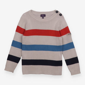 Grey Striped Knit Jumper