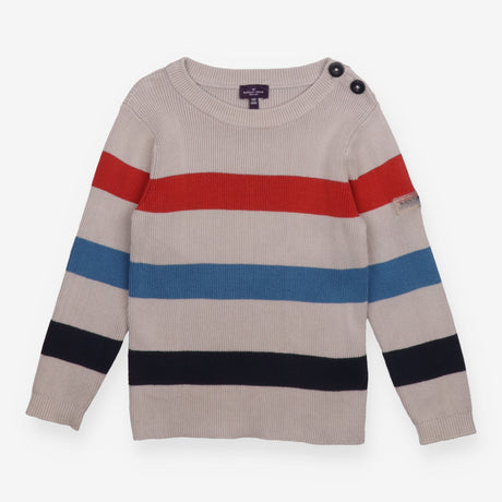 Grey Striped Knit Jumper