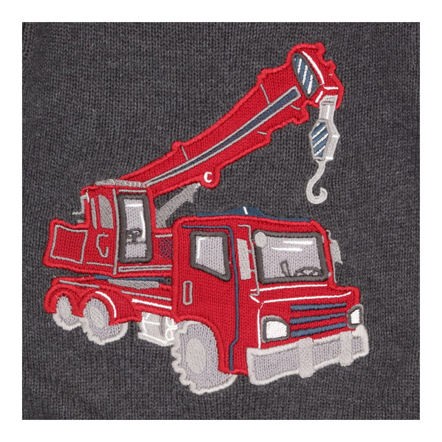 Sweater grey knit red truck Ministry of Rascals