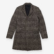 Checked Coat Wool Blend Longline Tailored Single B