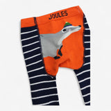 Knit leggings navy and orange badger bottom