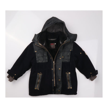 Coat black fur lining