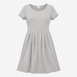 Grey Marl Viscose Stretch Scoop Neck Short Sleeve 