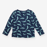 T-Shirt Long Sleeve Navy Whales