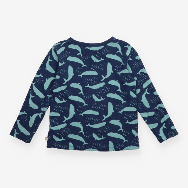 T-Shirt Long Sleeve Navy Whales