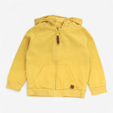 Hoody Yellow with Brown Leather Patch