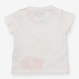 White t-shirt with moon and rocket