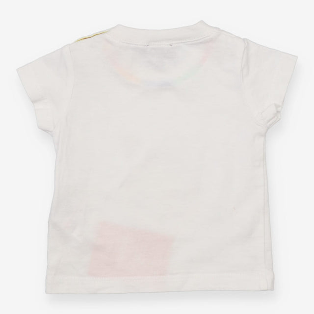 White t-shirt with moon and rocket