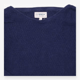Top Blue Textured Knit Long Sleeve Relaxed Jumper