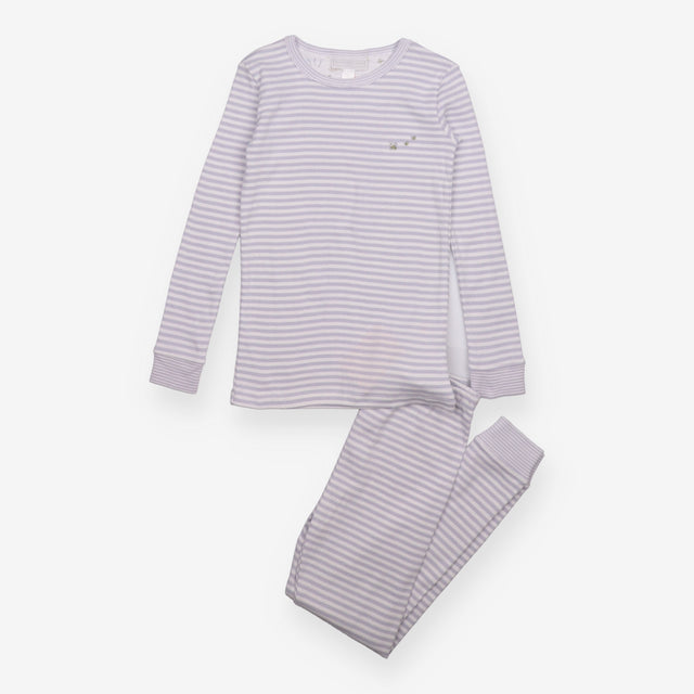 Pyjama Lilac and White Strips with Embroidered Bee