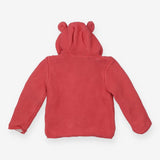Coral Knit Hoodie with Floral Lining
