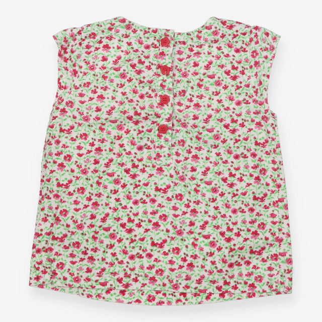 White tunic with red flowers