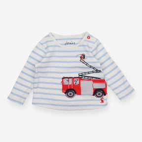 Blue Striped Firetruck Long Sleeve