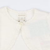 Bolero Cardigan Cream with Flower Shaped Button