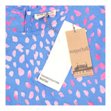 Maxi Dress Teal Pink Abstract Print Tiered Short S