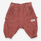 Trousers Pull on Cord Rose Pink with Frills