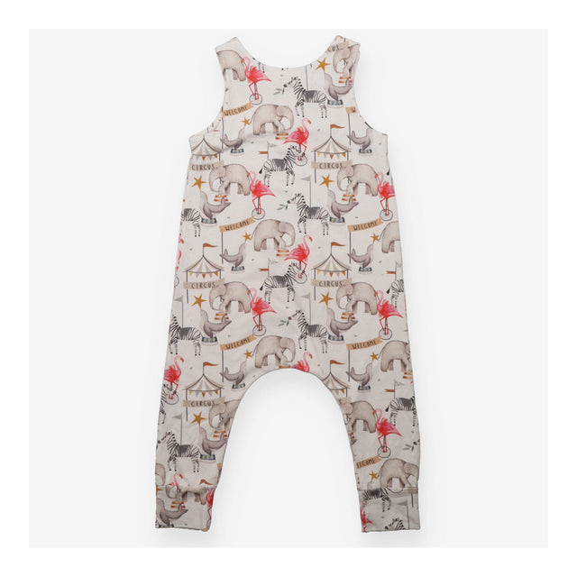 Jersey Romper Cream Circus Theme