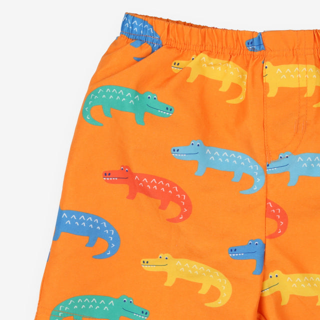 Swim shorts with Nappy -Orange Crocodiles