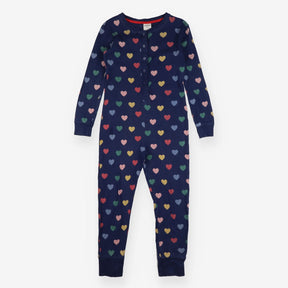 Onesie navy multi coloured hearts