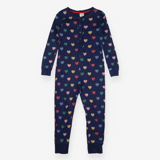 Onesie navy multi coloured hearts