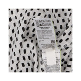Blouse white with black squares sleeveless