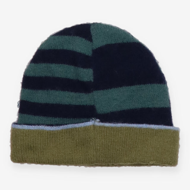 Hat Knit Blue and Green with Blast Applique