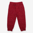 Berry pink polka dot cord trousers