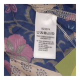 Blue Navy Floral Patchwork 100% Cotton V Neck Wide
