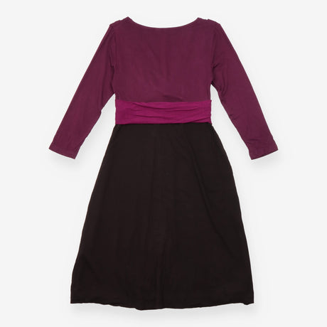 Plum & Black Colourblock Long Sleeve Maternity Dre