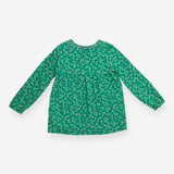 Tunic green long sleeve floral with pockets