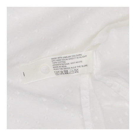 White Pintuck Pleat Blouse – Dobby Texture, Button