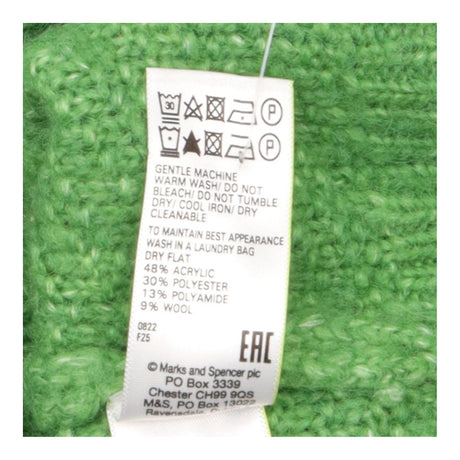 Apple Green Textured Crew Neck Jumper