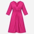 Midi Dress Fuchsia Pink Knot Front Maternity