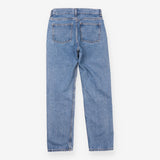 Cropped Jeans Blue Low Rise Slim Straight Leg