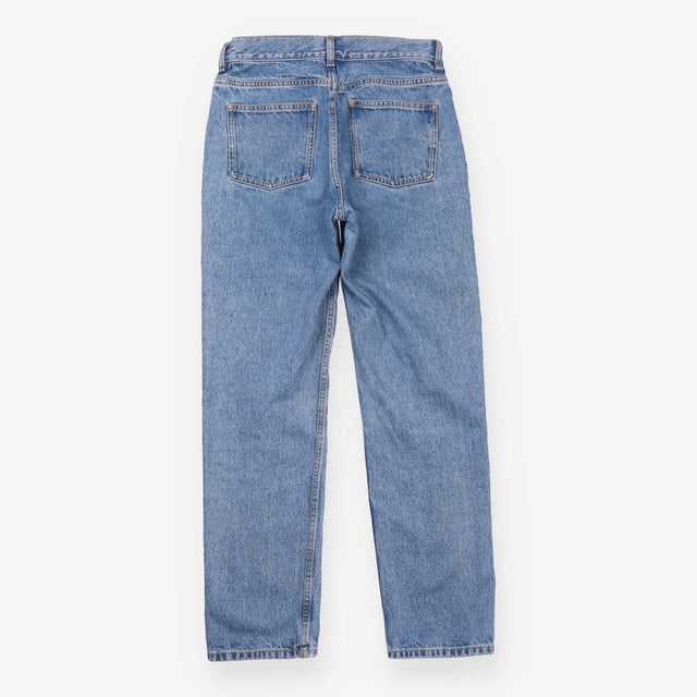 Cropped Jeans Blue Low Rise Slim Straight Leg