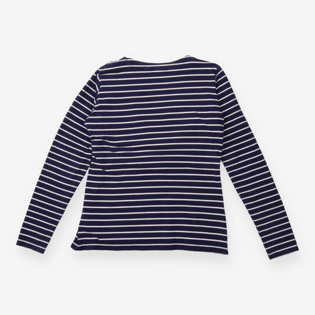 Top Navy Striped Maternity Nursing Long Sleeve