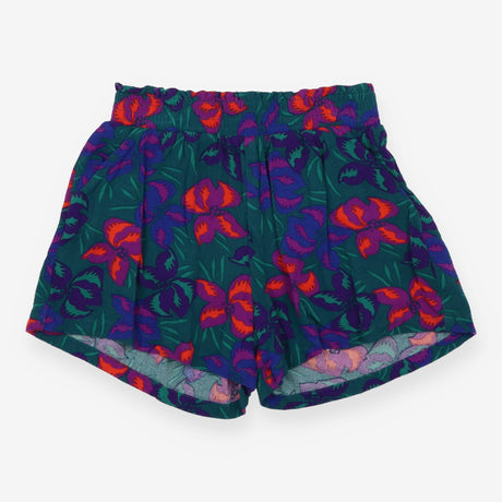 Shorts Dark Green with Purple Flowers