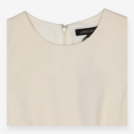 Jaeger Pure New Wool Cream Structured Sleeveless M