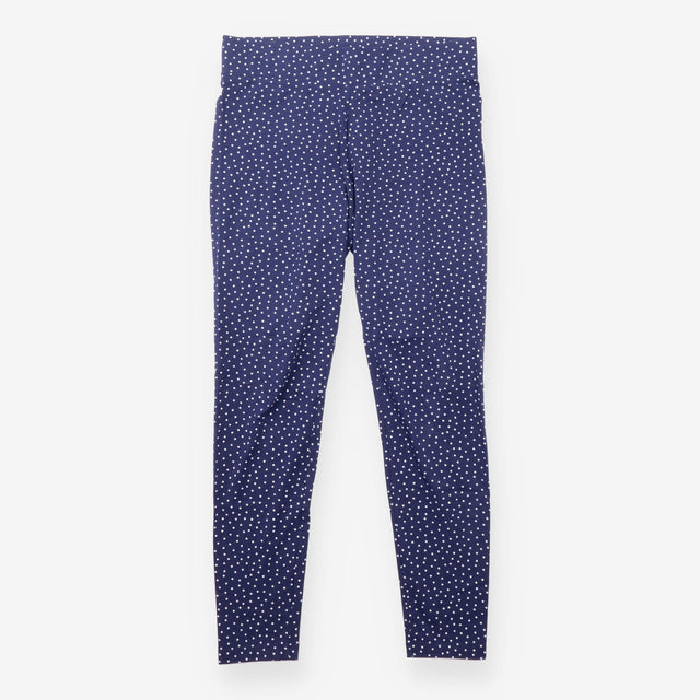 Leggings Navy Blue Polka Dot Cotton Jersey